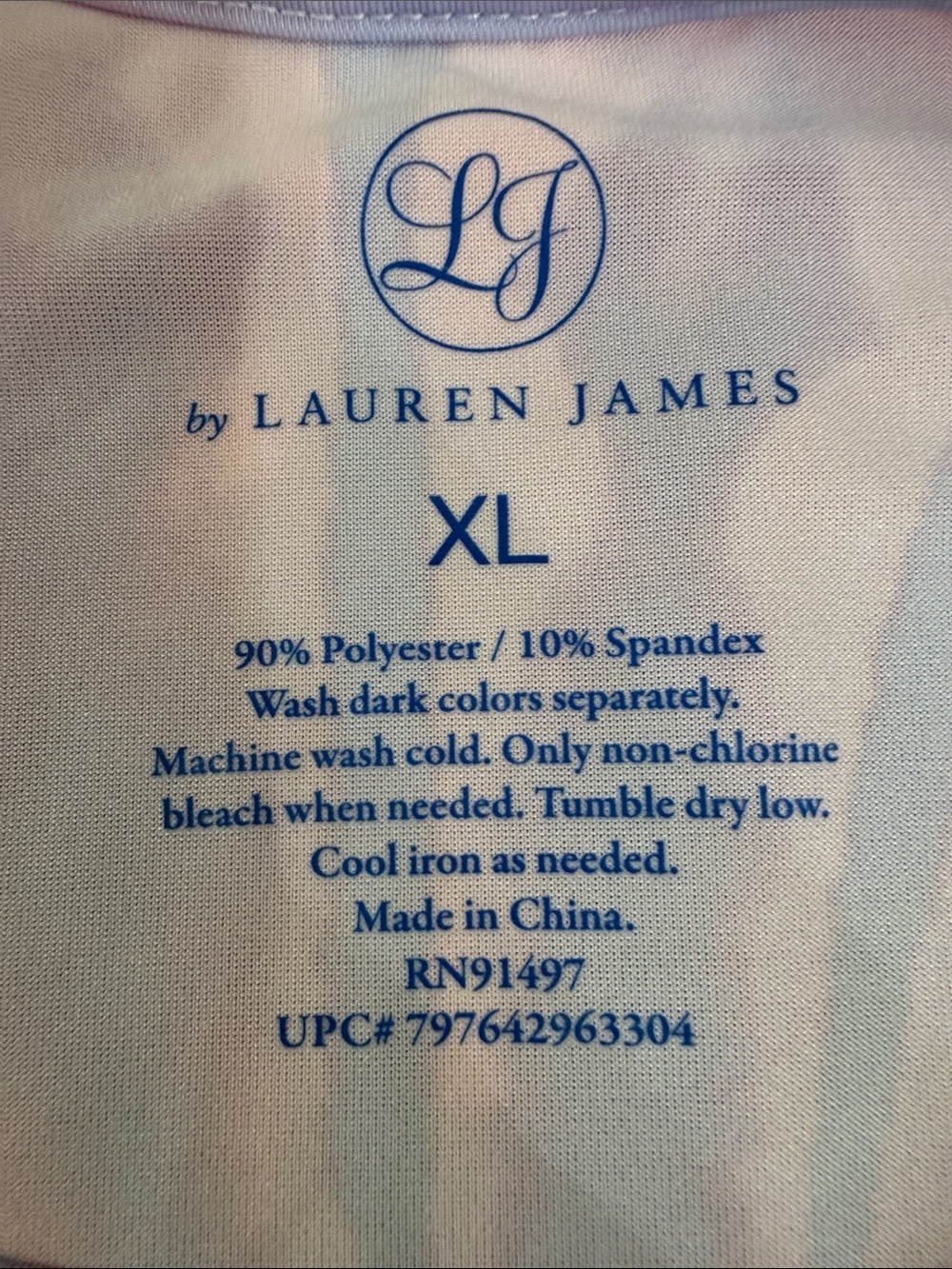 Lauren James Pastel Tie Dye Long Sleeve Sun Shirt XL NWOT - Picture 2 of 7